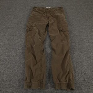 Anthropologie Cargo Pants Womens 29 Brown Twill Elastic Cuff Pockets Casual